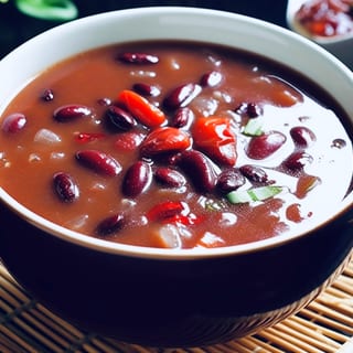 Red Bean Soup with Onions and Cilantro