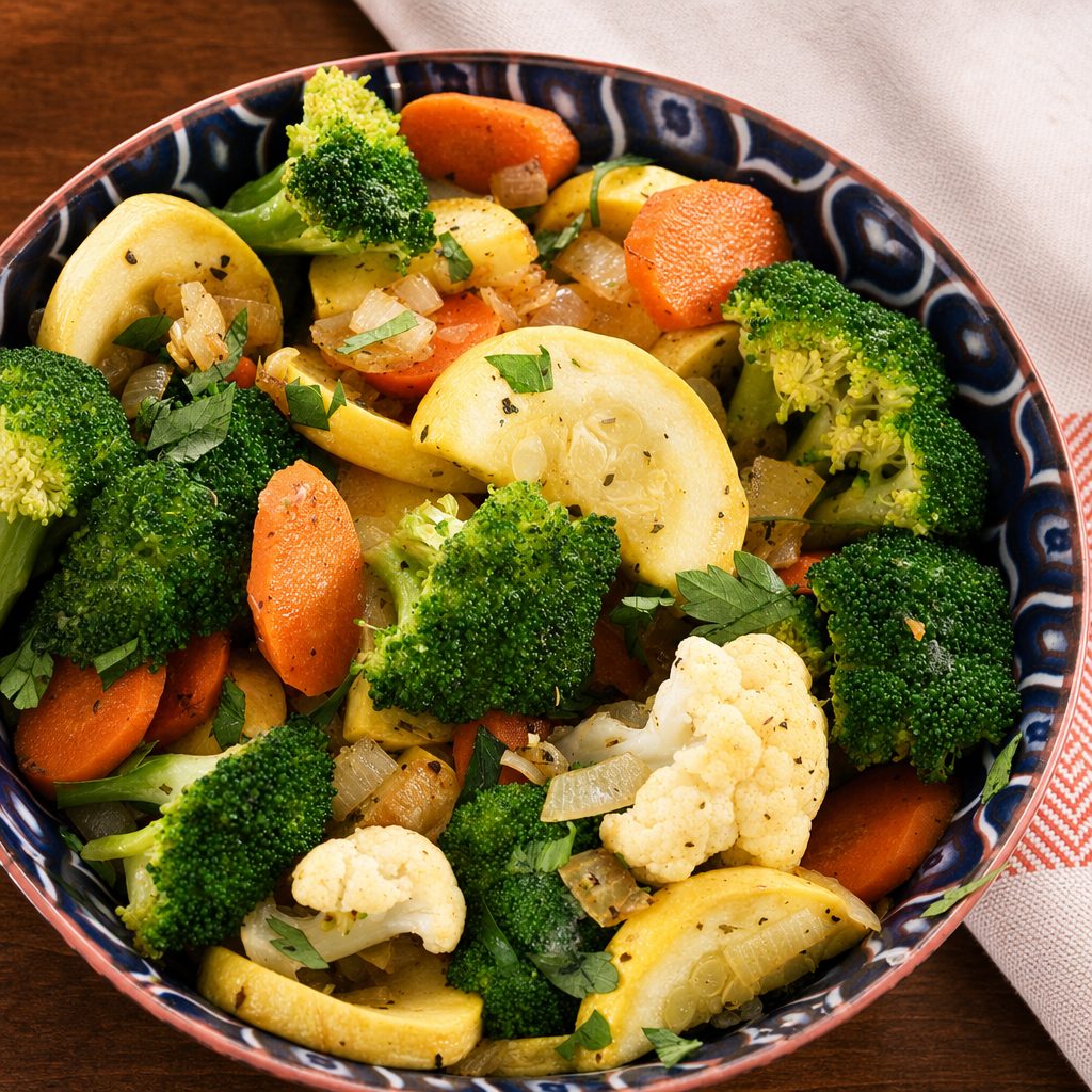 Sautéed Steamed Vegetables.
